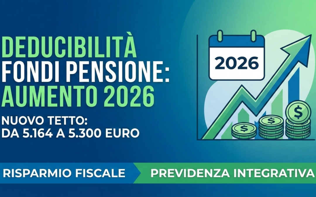 Deducibilità dei contributi alla previdenza complementare dal 2026: nuovo limite a 5.300 euro